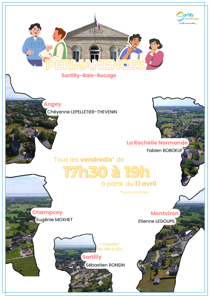 Horaires, élus et services municipaux - Sartilly Baie Bocage, Terre de ...